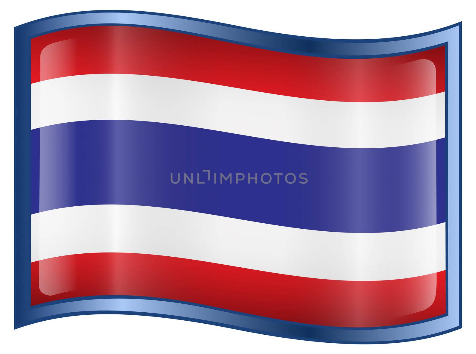 Thailand Flag icon, isolated on white background