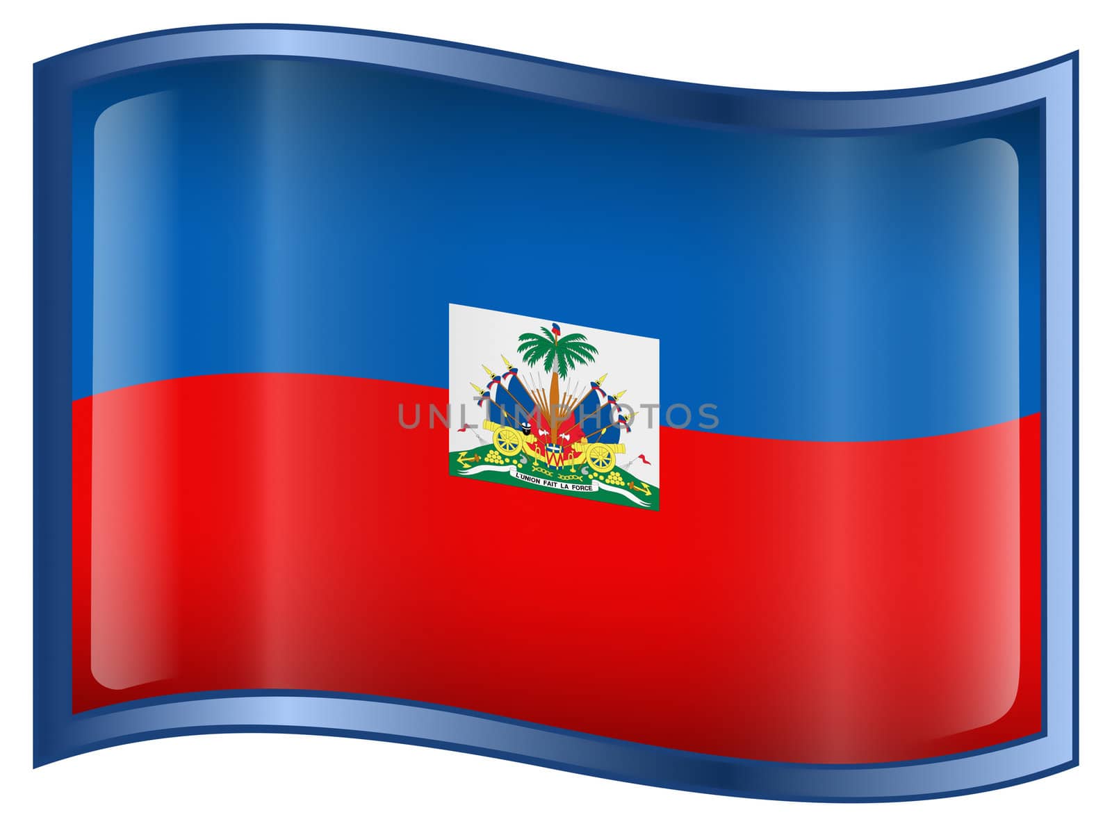 Haiti Flag Icon, isolated on white background.