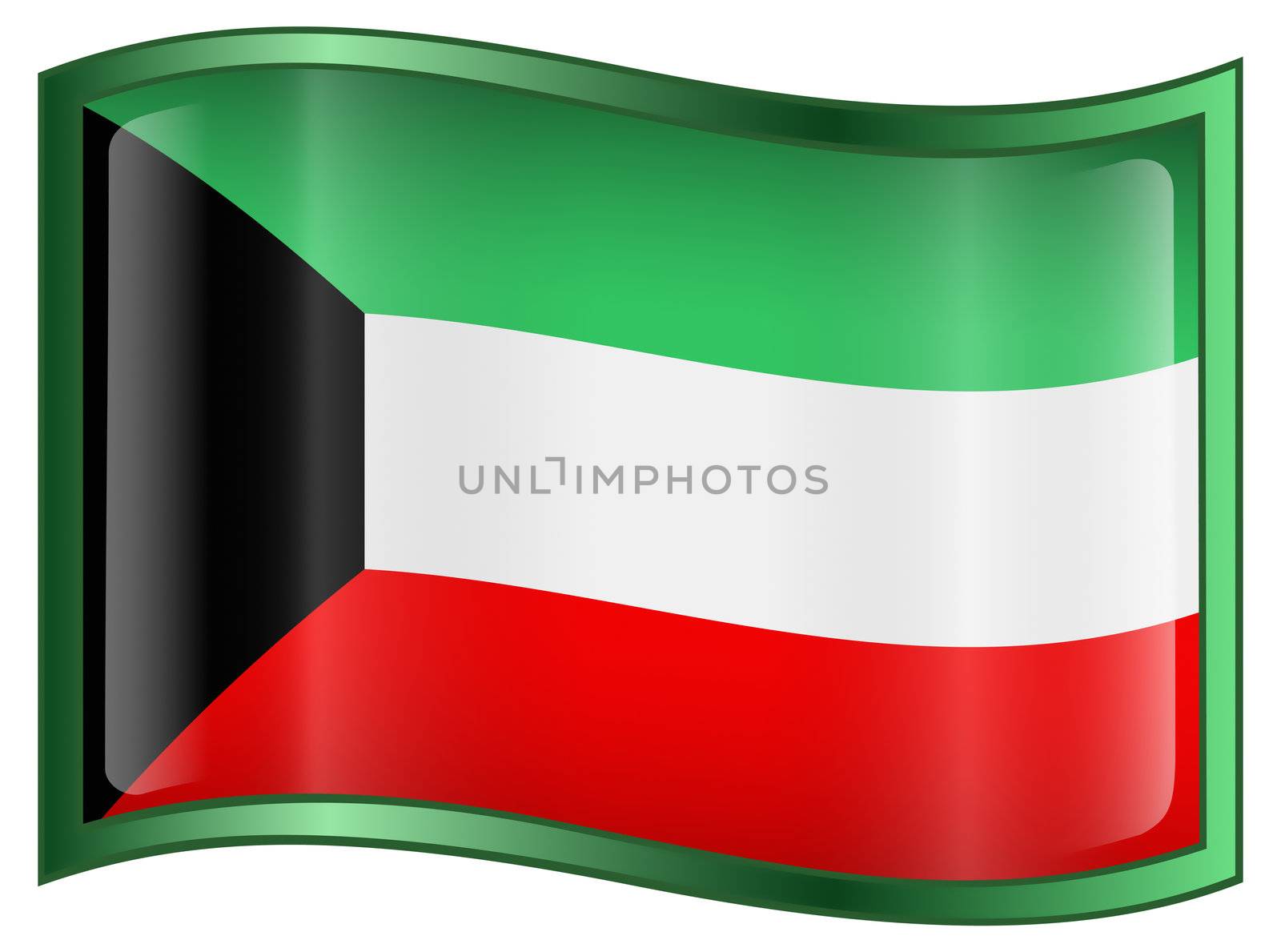 Kuwait Flag Icon, isolated on white background. by zeffss