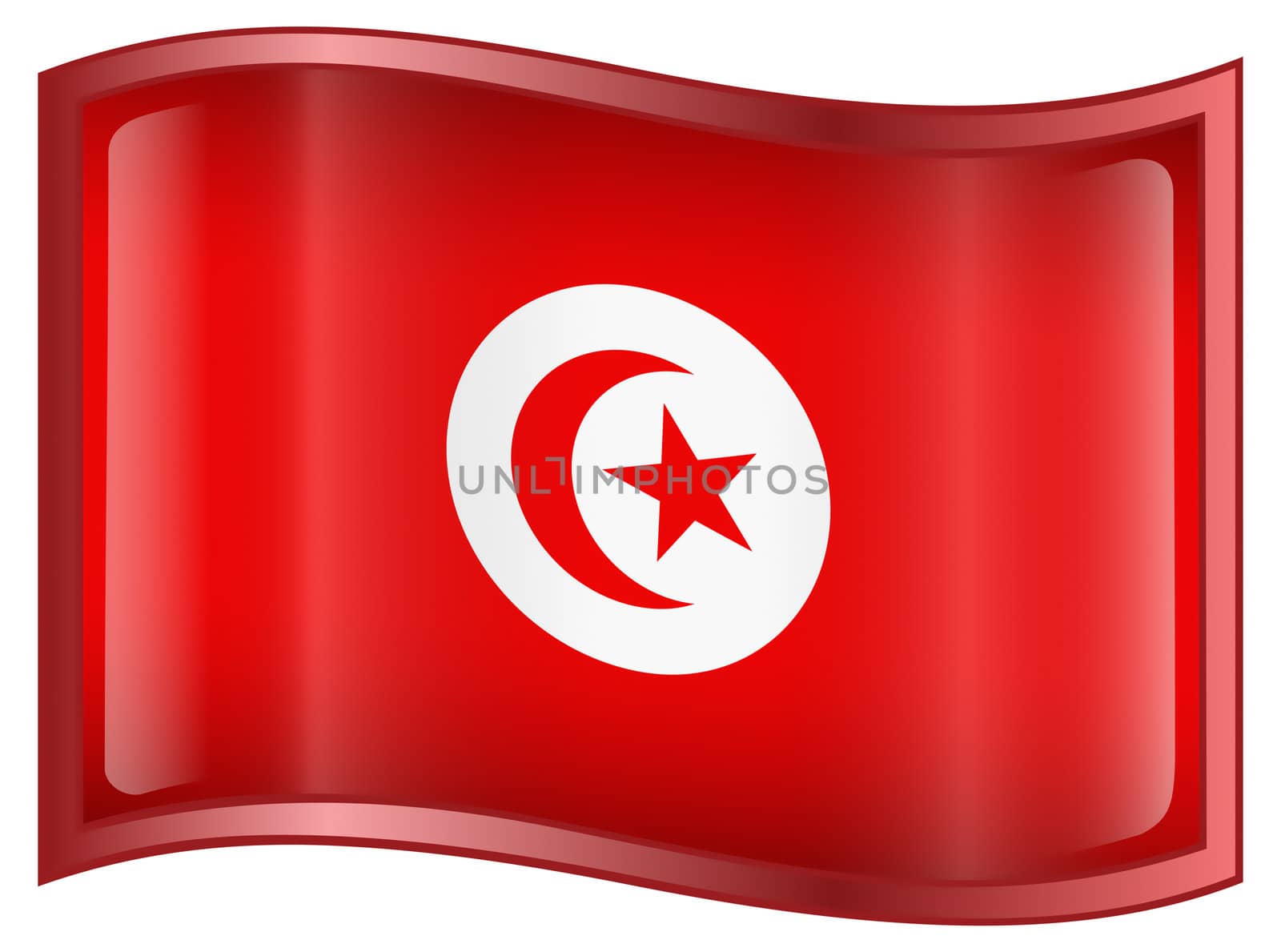 Tunisia Flag icon, isolated on white background. by zeffss