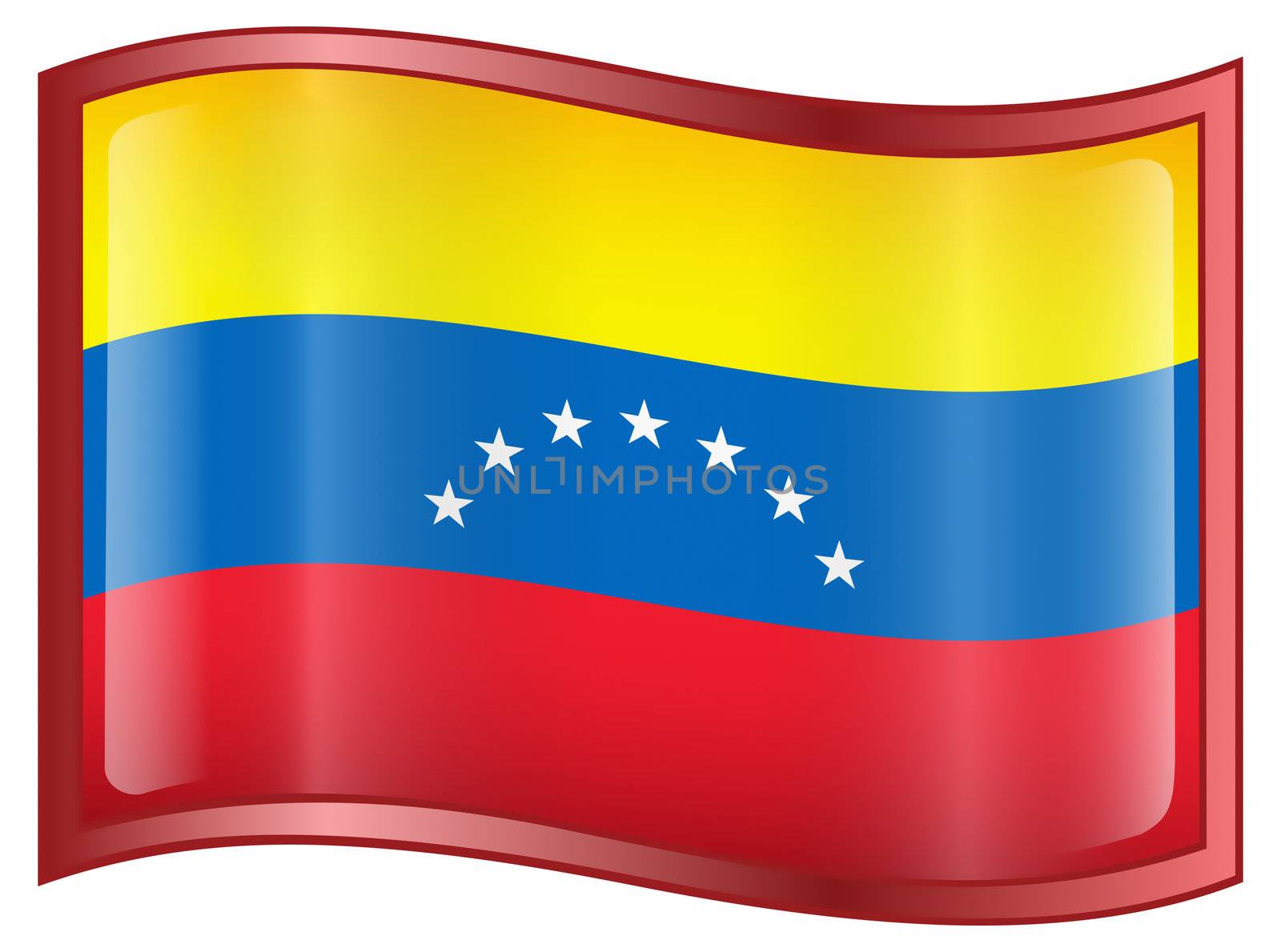 Venezuela Flag icon, isolated on white background.