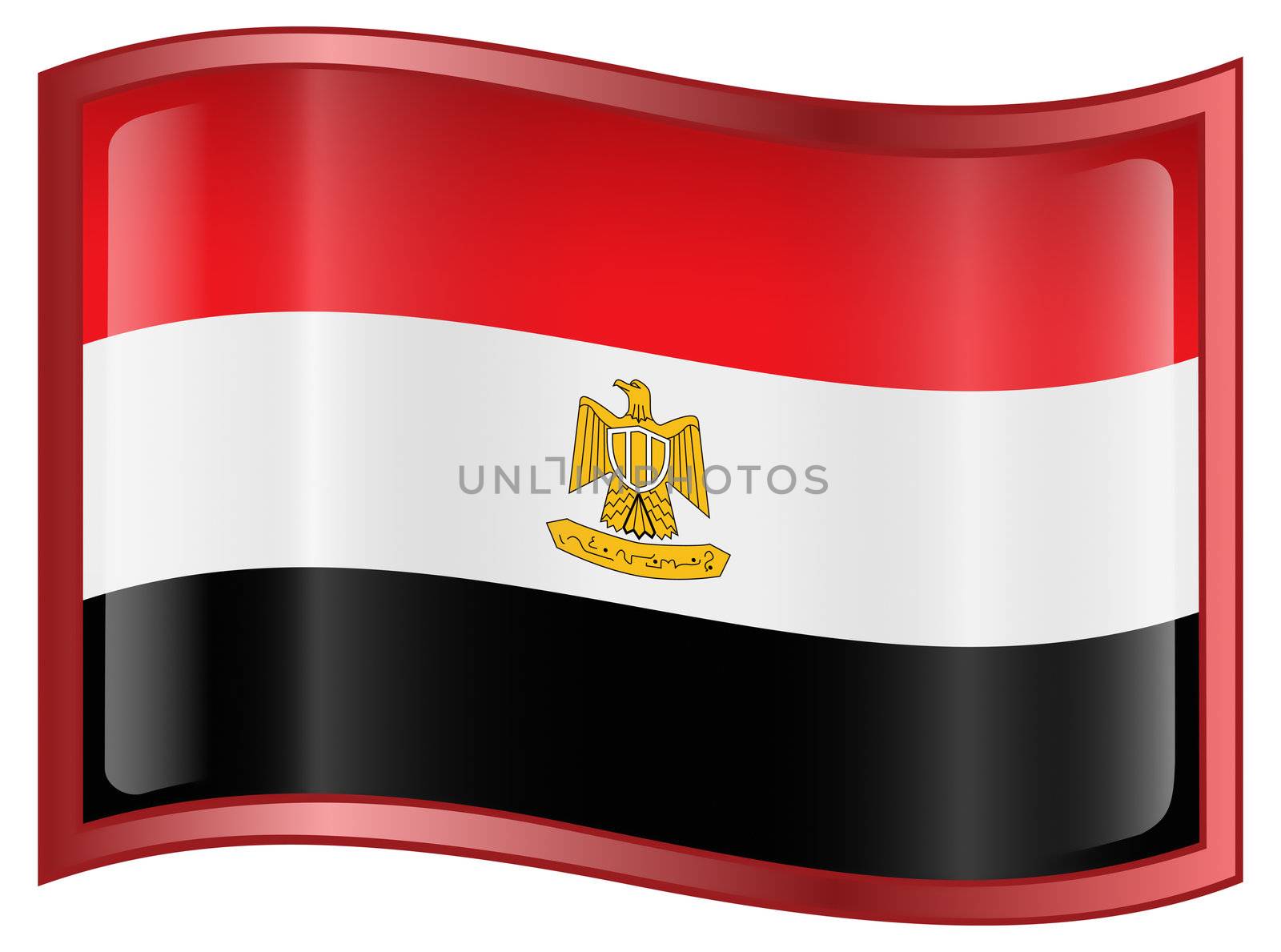 Egypt Flag icon, isolated on white background.