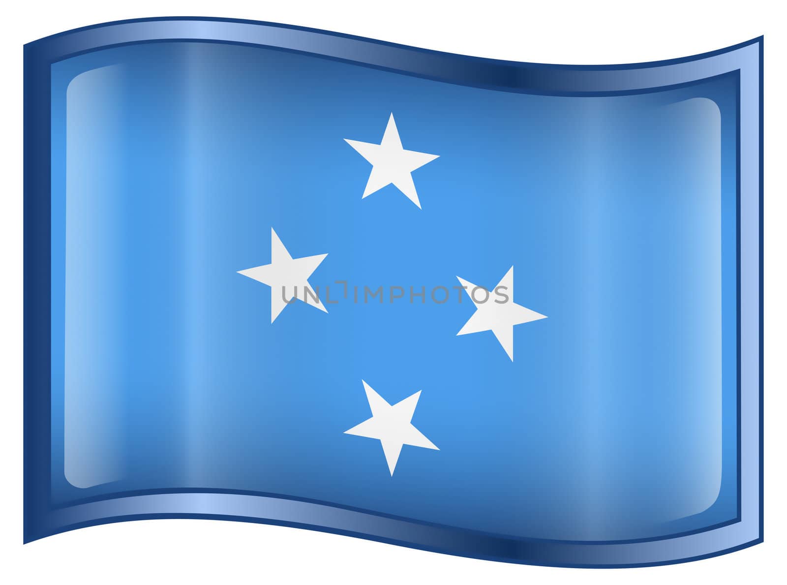 Micronesia Flag icon, isolated on white background.