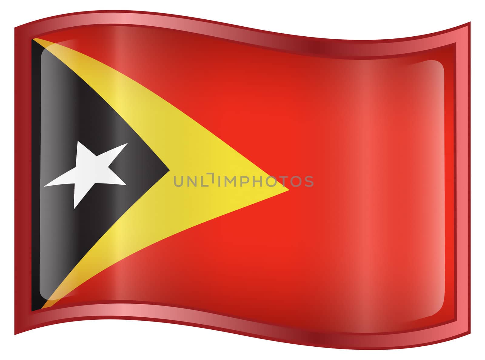 East Timor Flag icon, isolated on white background.