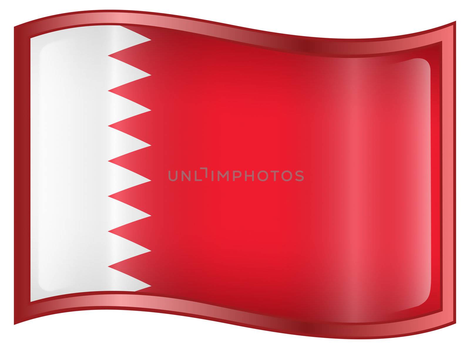 Bahraini Flag icon, isolated on white background