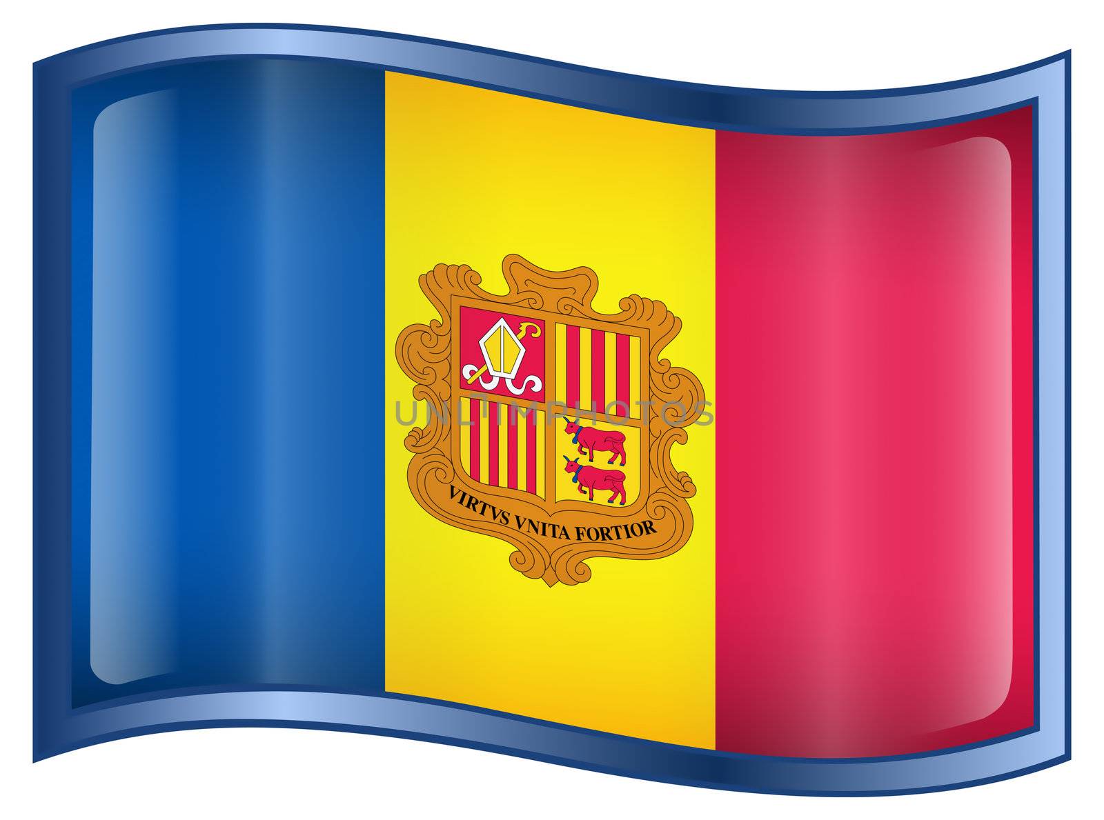 Andorra flag icon, isolated on white background