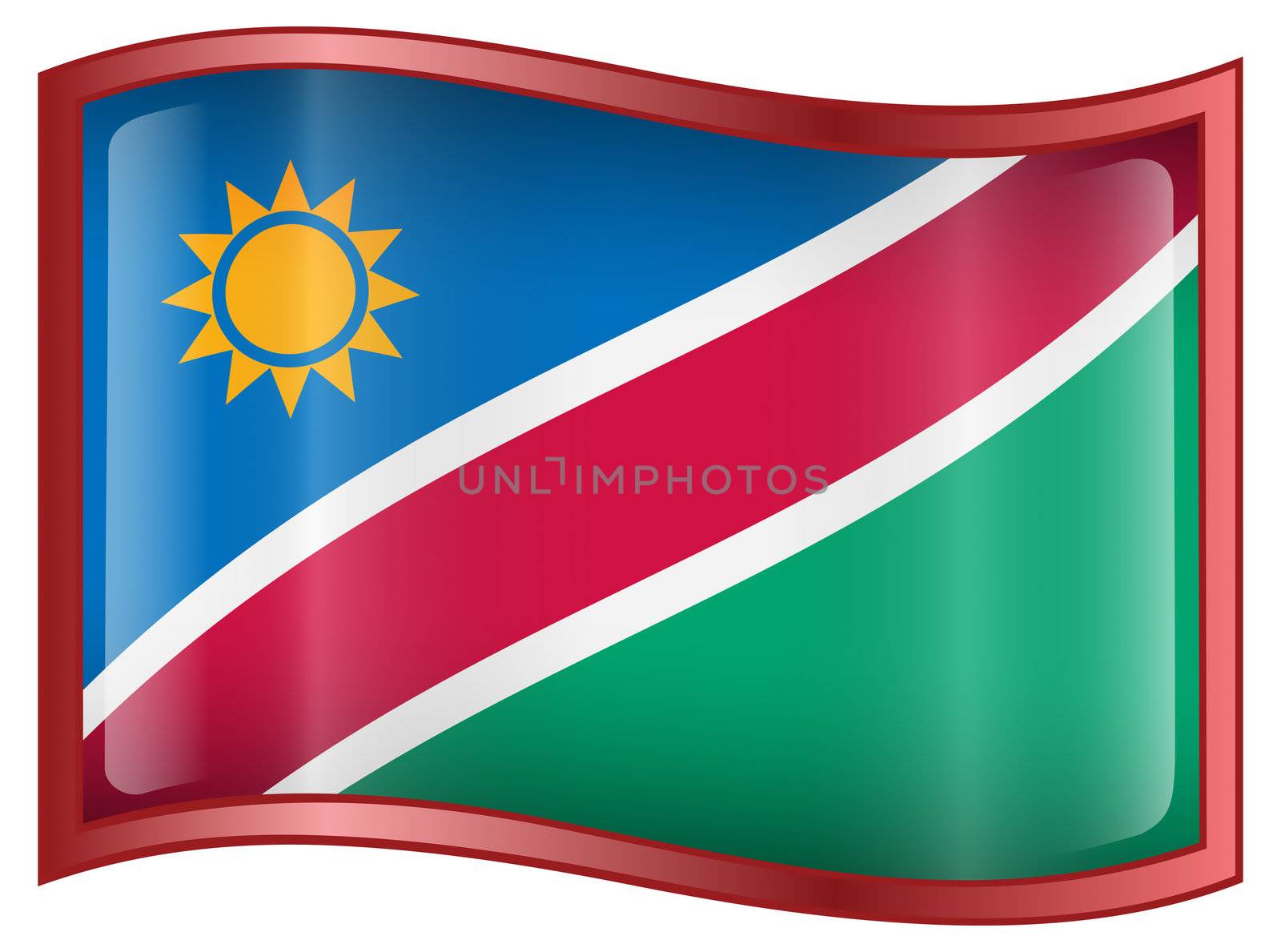 Namibia flag icon, isolated on white background