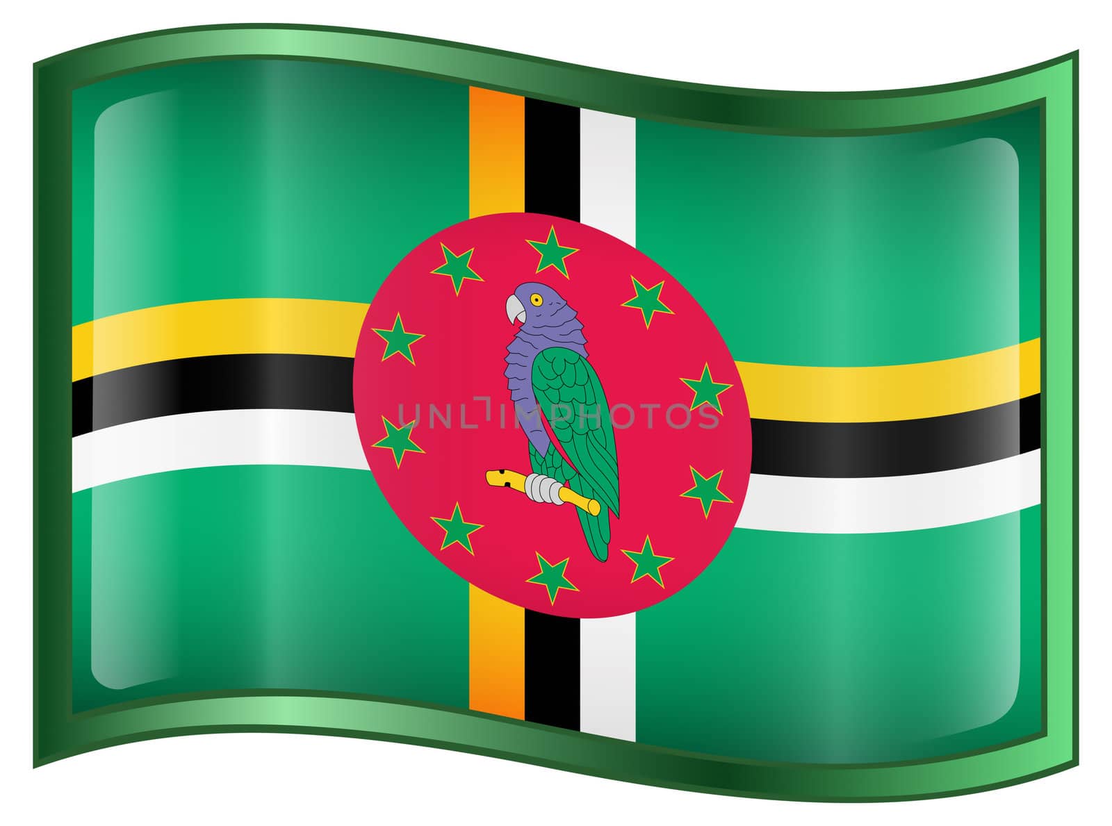 Dominica flag icon. by zeffss