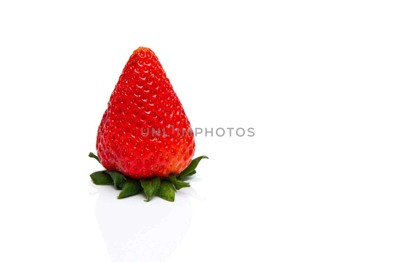 Delicious red strawberry on a white background.