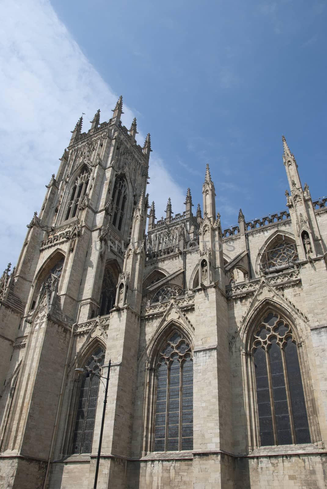 A South View of a Tower of York Minster under a summer sky