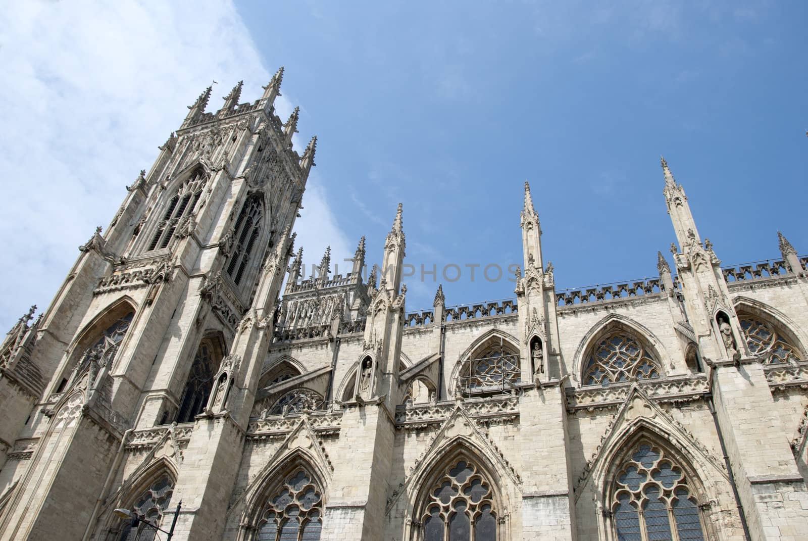 A South View of a Tower of York Minster under a summer sky