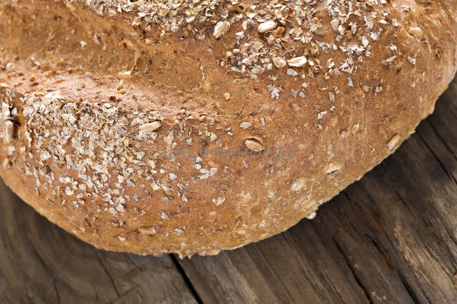 Healthy whole wheat bread - close up shallow depth of field by tish1