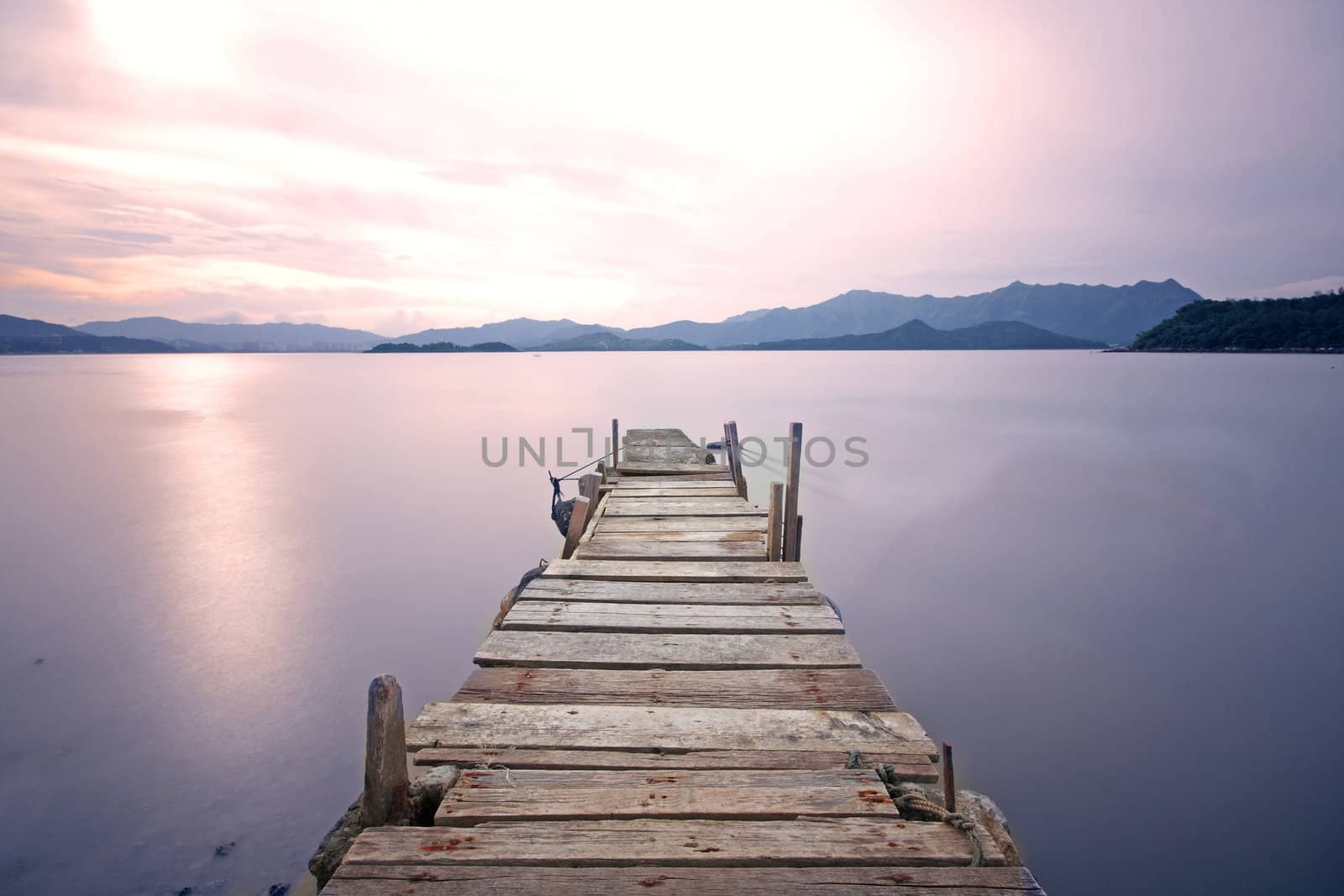 old jetty walkway pier the the lake 