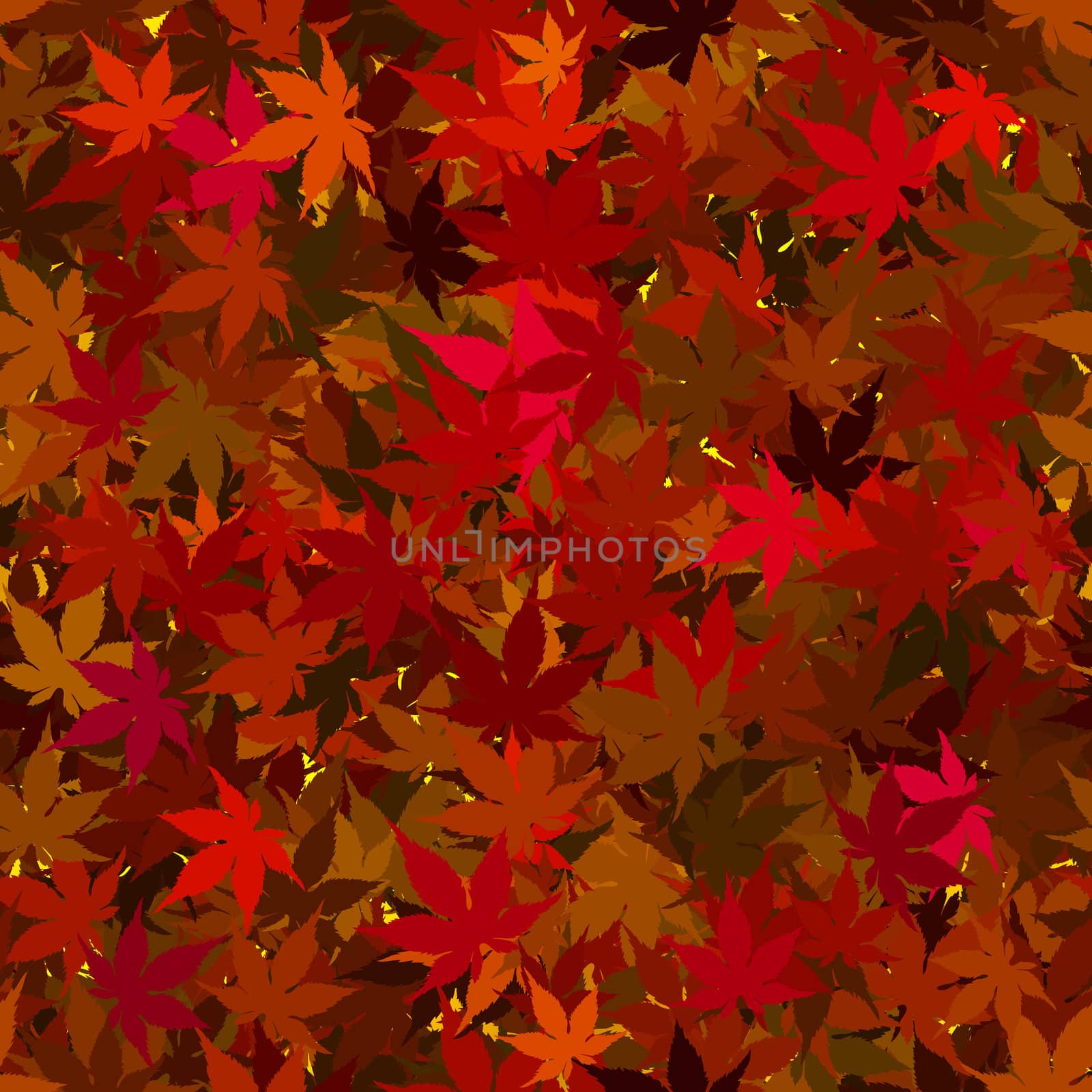 Colorful Fall Maples Leaves Seamless Tile Background Illustration