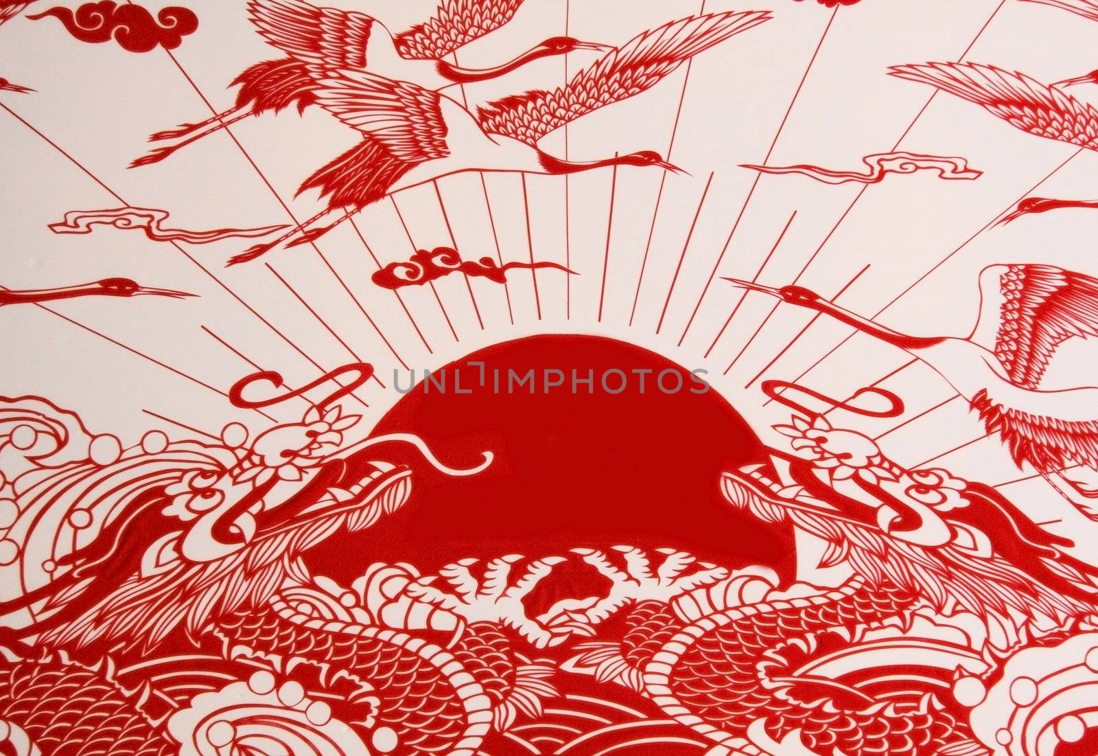 Dragon,This paper-cut shows the Dragon, one of the Chinese Zodiac. 