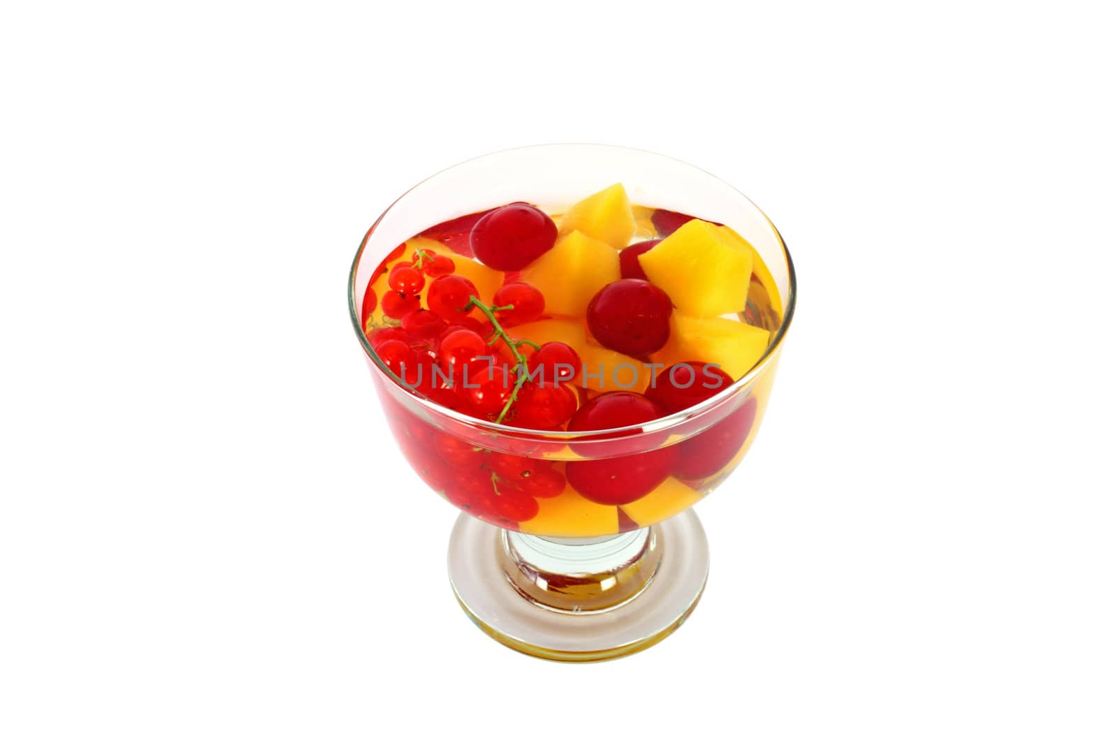 Tasty fruit compote isolated on white background