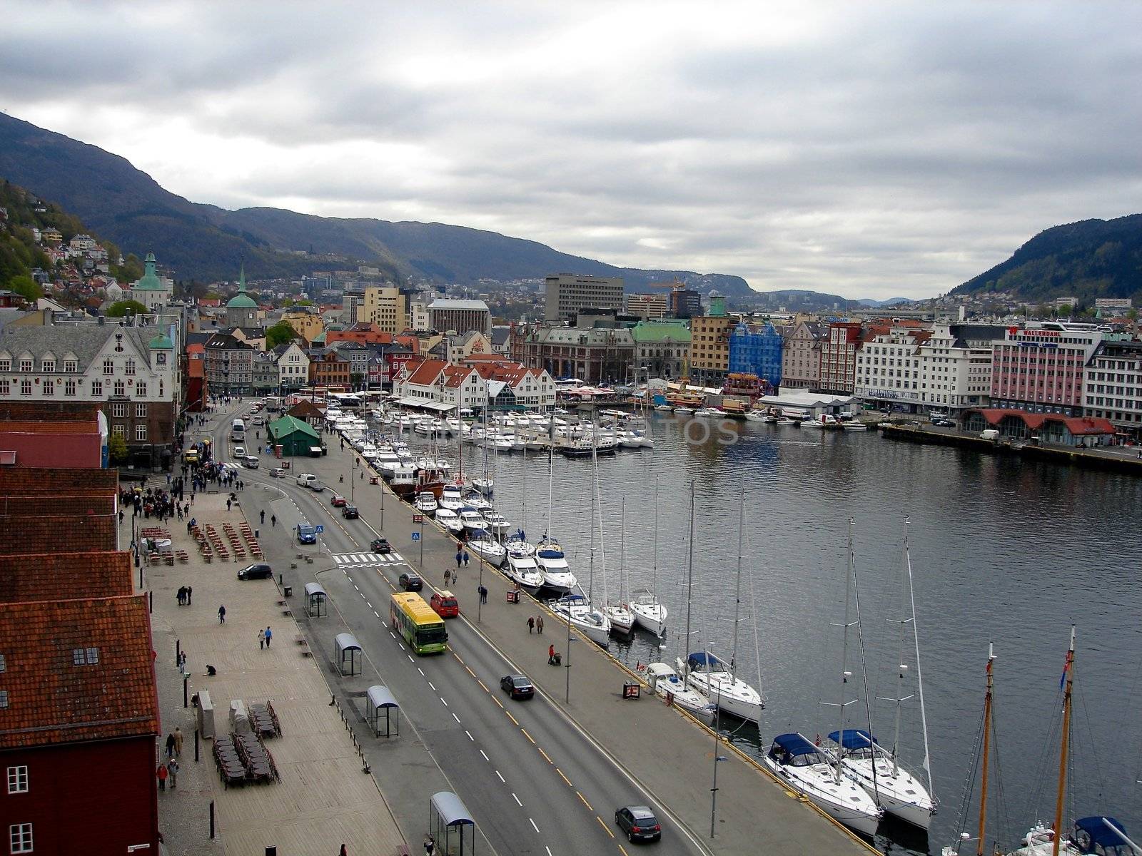 city view of bergen, norway. Please note: No negative use allowed.