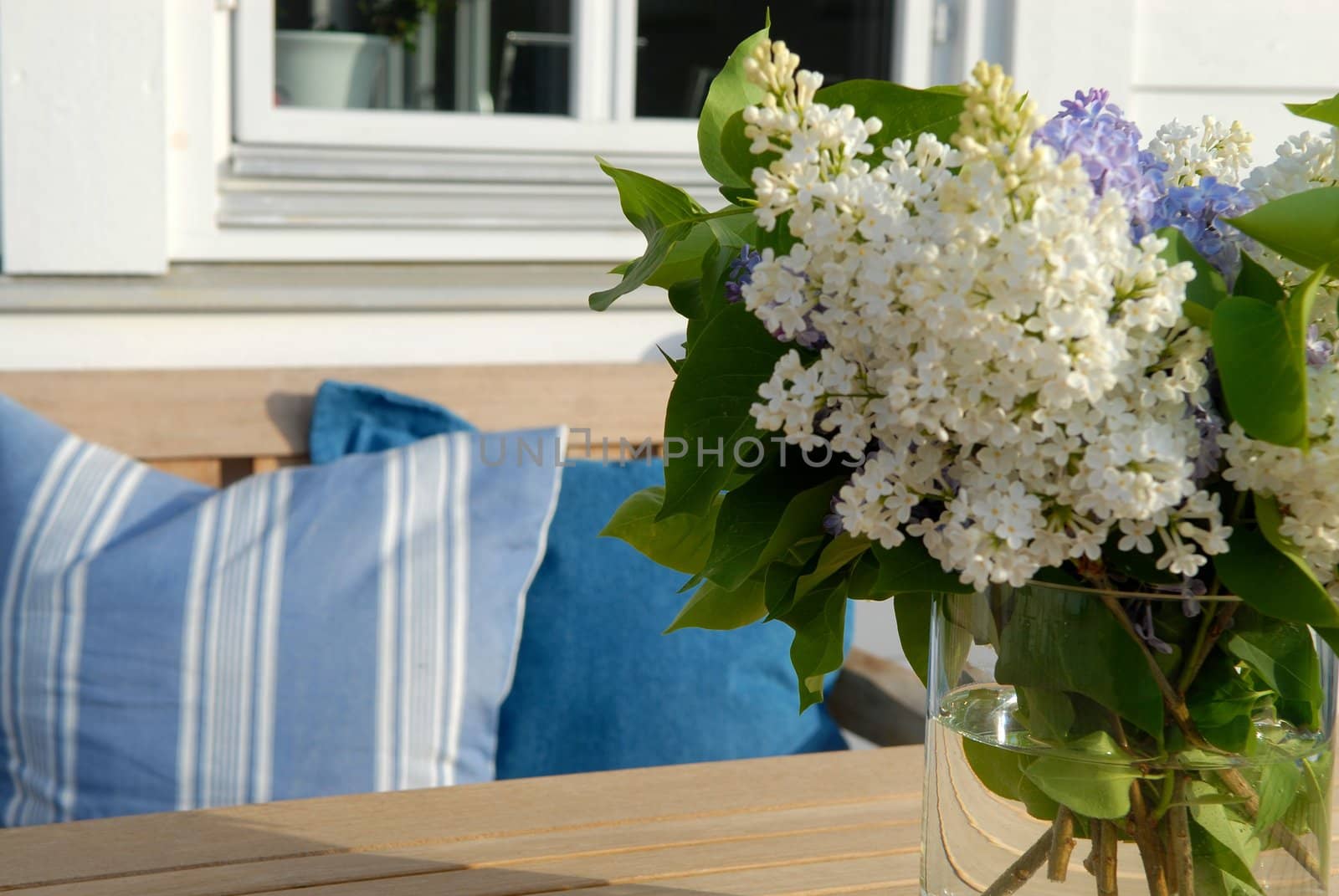 a bunch of flowers on the table. Please note: No negative use allowed.