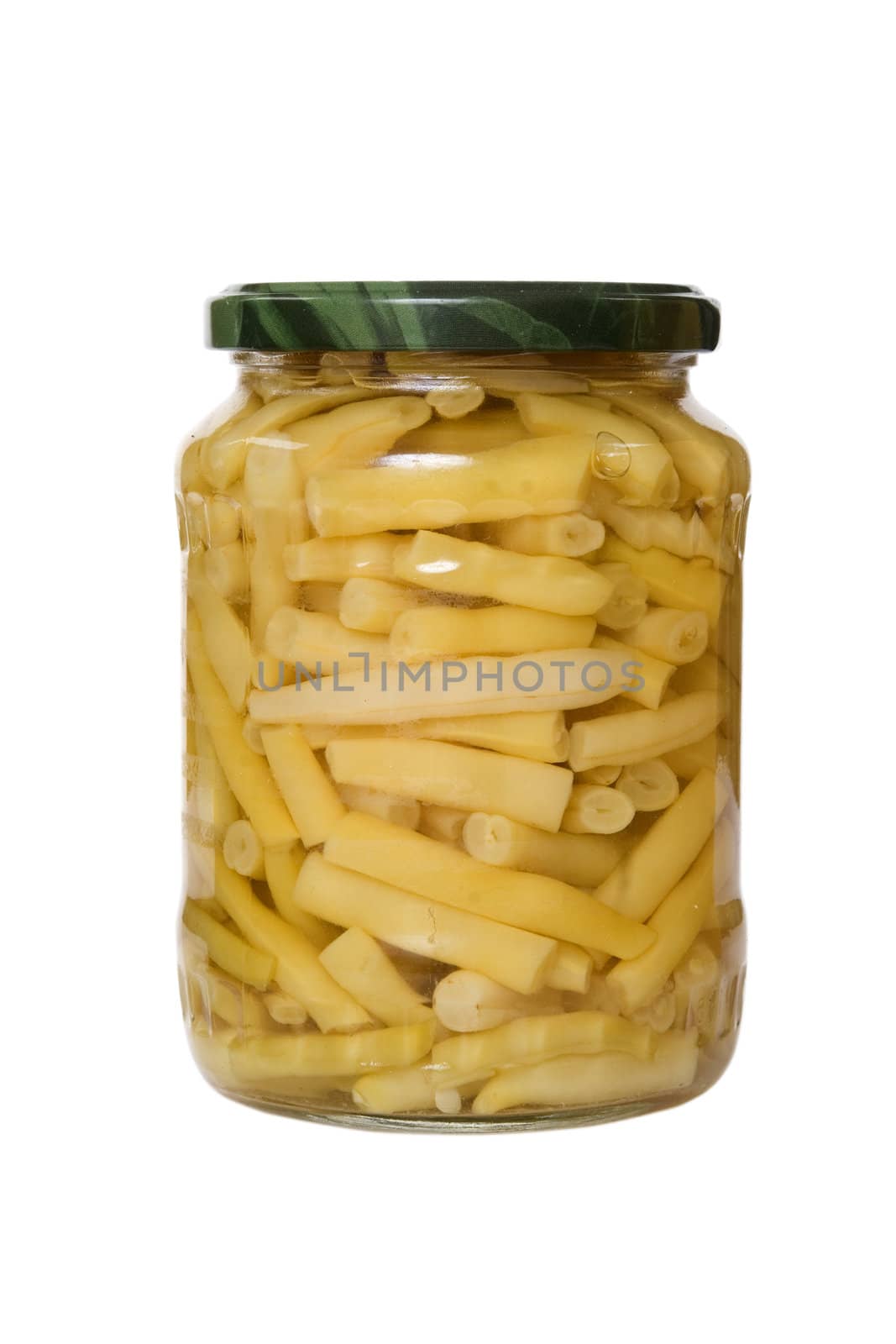 front view of beans jar isolated on white background