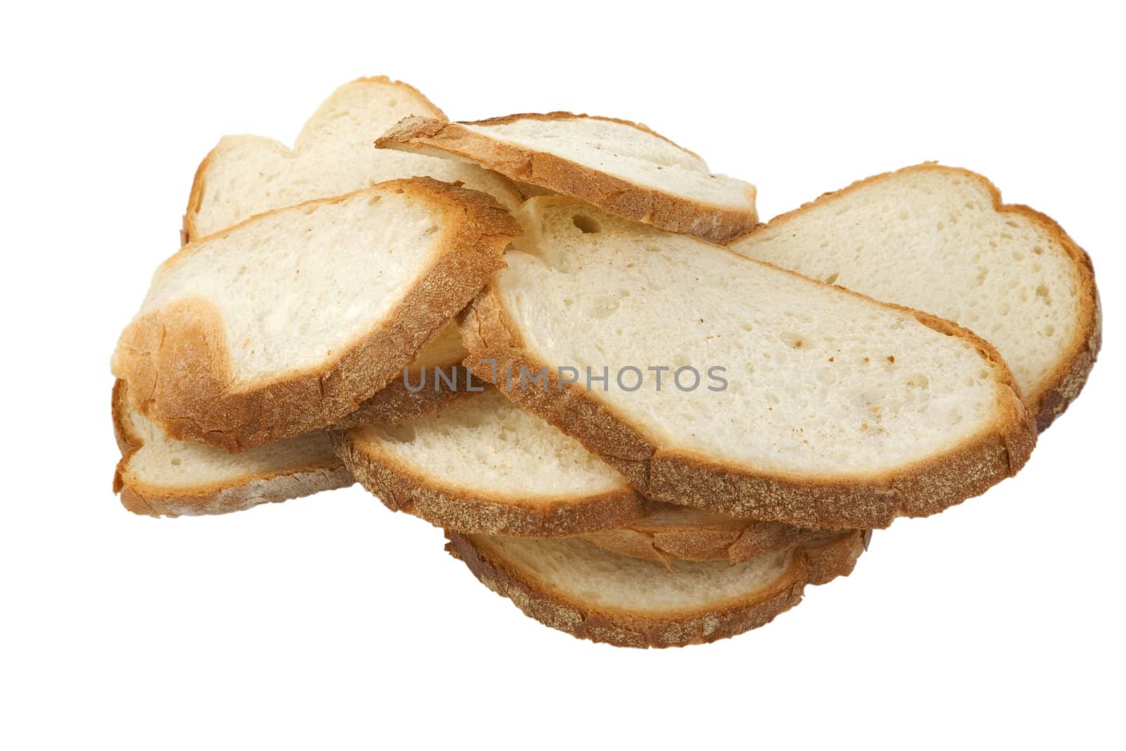 Sliced bread Isolated on a white background, healthy food concept