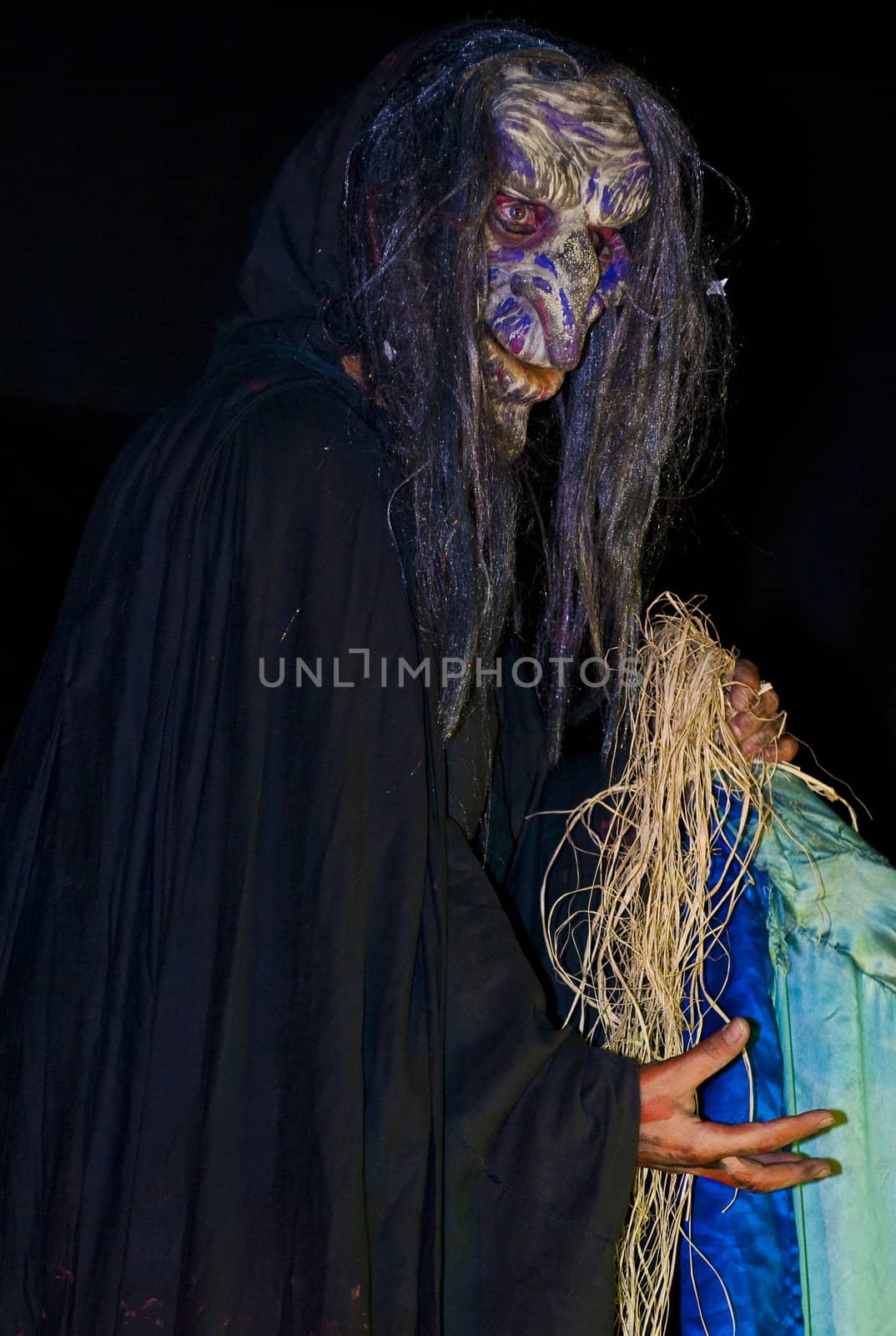 ACCO , ISRAEL - OCT 17 : An unidentified actor perform in the annual "Acco festival of alternative theatre"  take place in the old city of Acco , Israel on October 17 2011 