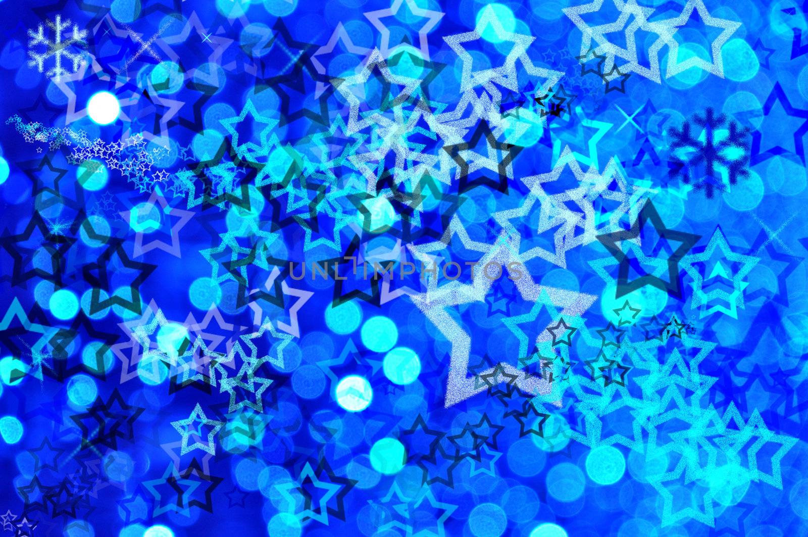 Blue festive background with stars