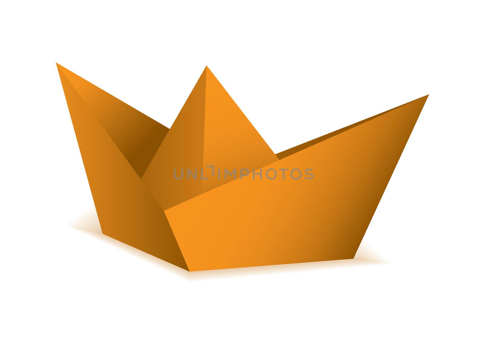 Oragami orange paper boat by nicemonkey