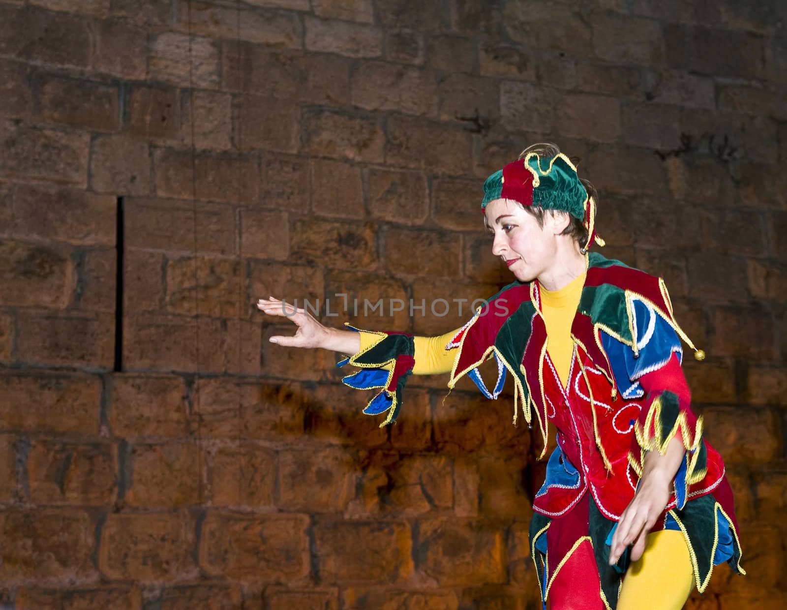 JERUSALEM - NOV 03 : An Italian acrobat proform in the annual medieval style knight festival held in the old city of Jerusalem on November 03 2011