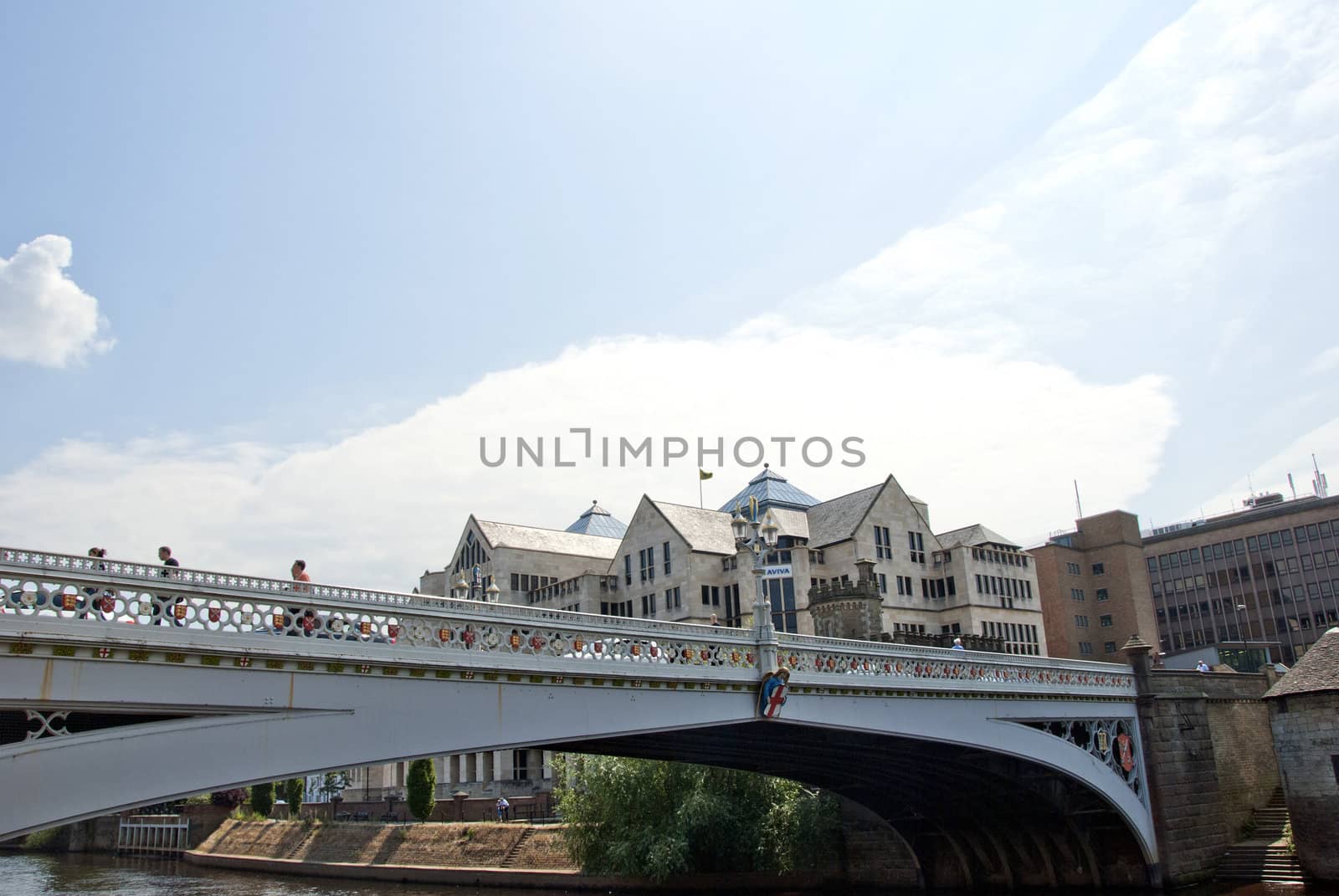 The Famous Lendal Bridge across the River Ouse at York under a ble sky