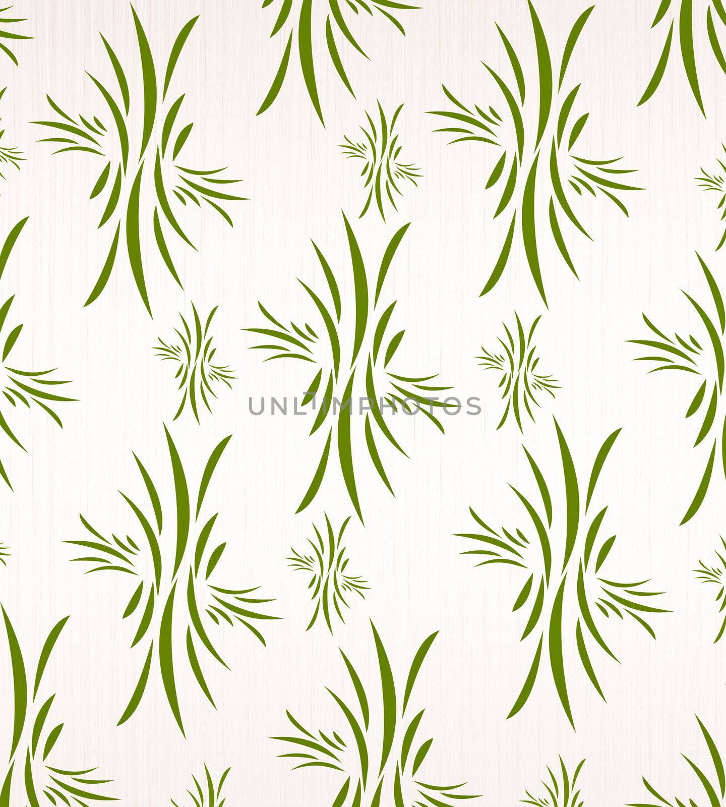 Background with grass  on white fabric