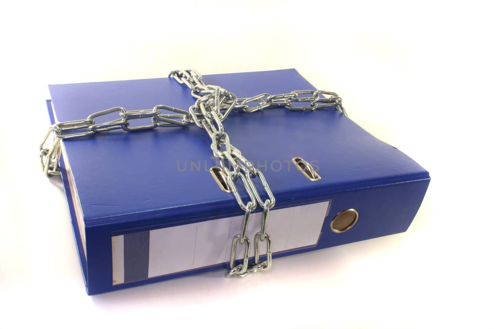 closed file folder with a chain on a white background