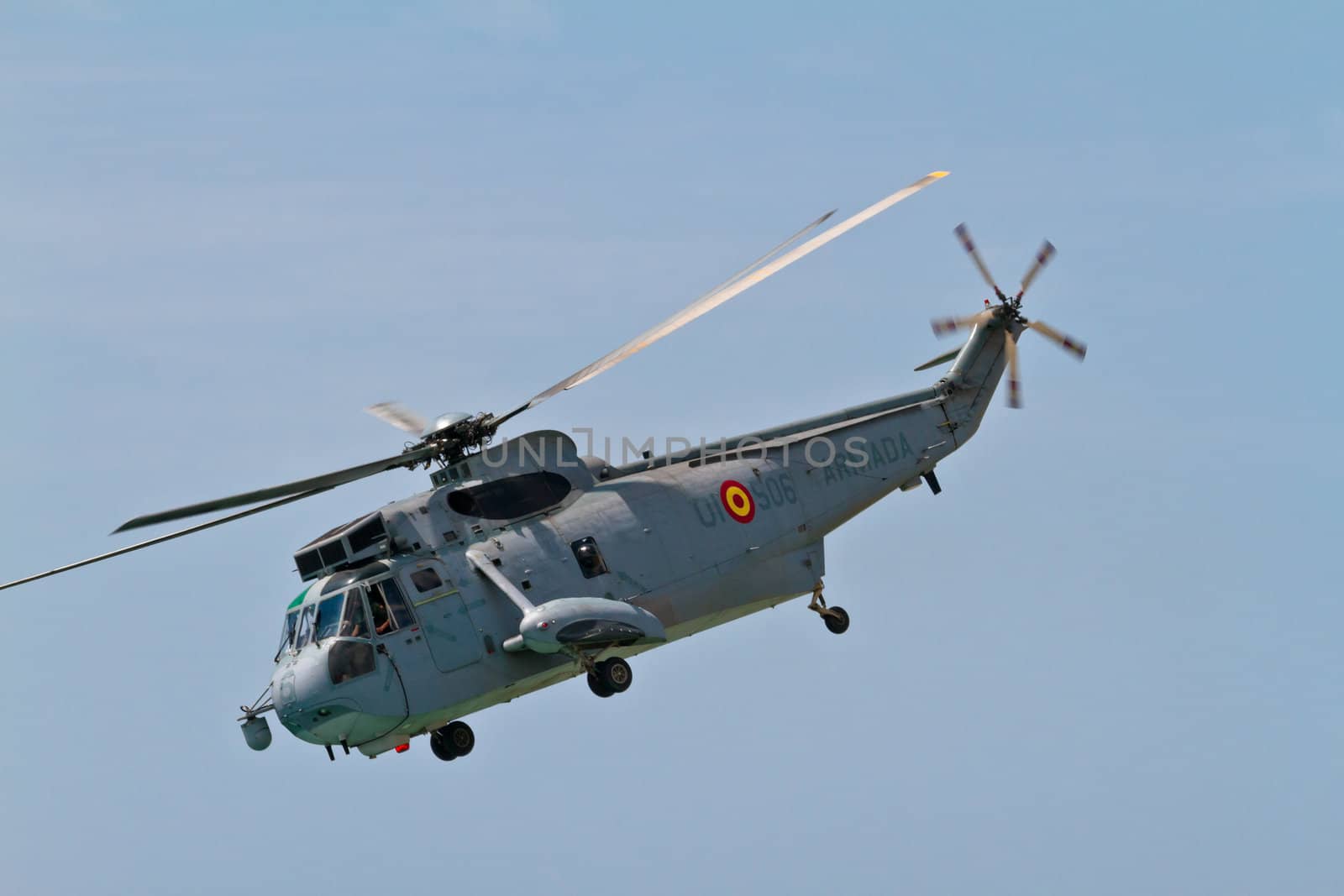 MALAGA, SPAIN-MAY 28: Helicopter Westland SH-3D/W Seaking of the Spanish Navy taking part in an exhibition on the day of the spanish army forces on May 28, 2011, in Malaga, Spain