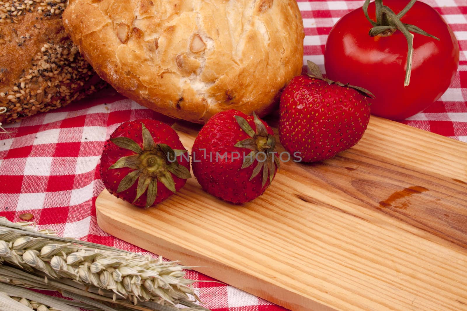 Simple old fashioned breakfast with bread and cheese
