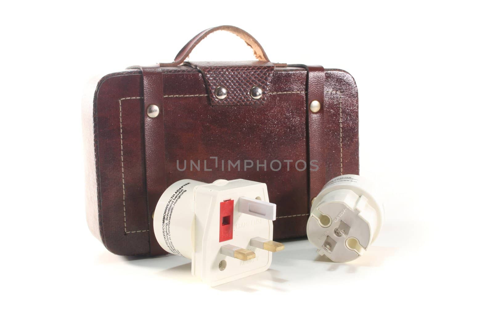Travel Plug for Distance travel with luggage on white background