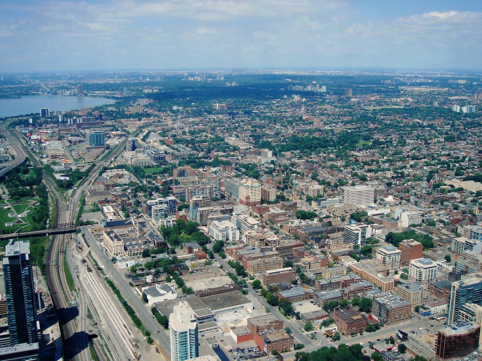 Aerial view of Toronto city from the CN Tower, Canada