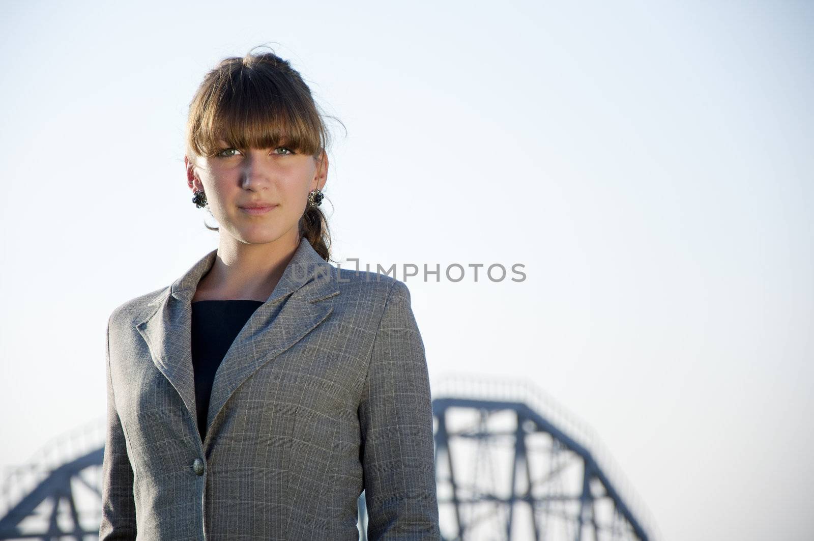 portrait of young business woman by adam121