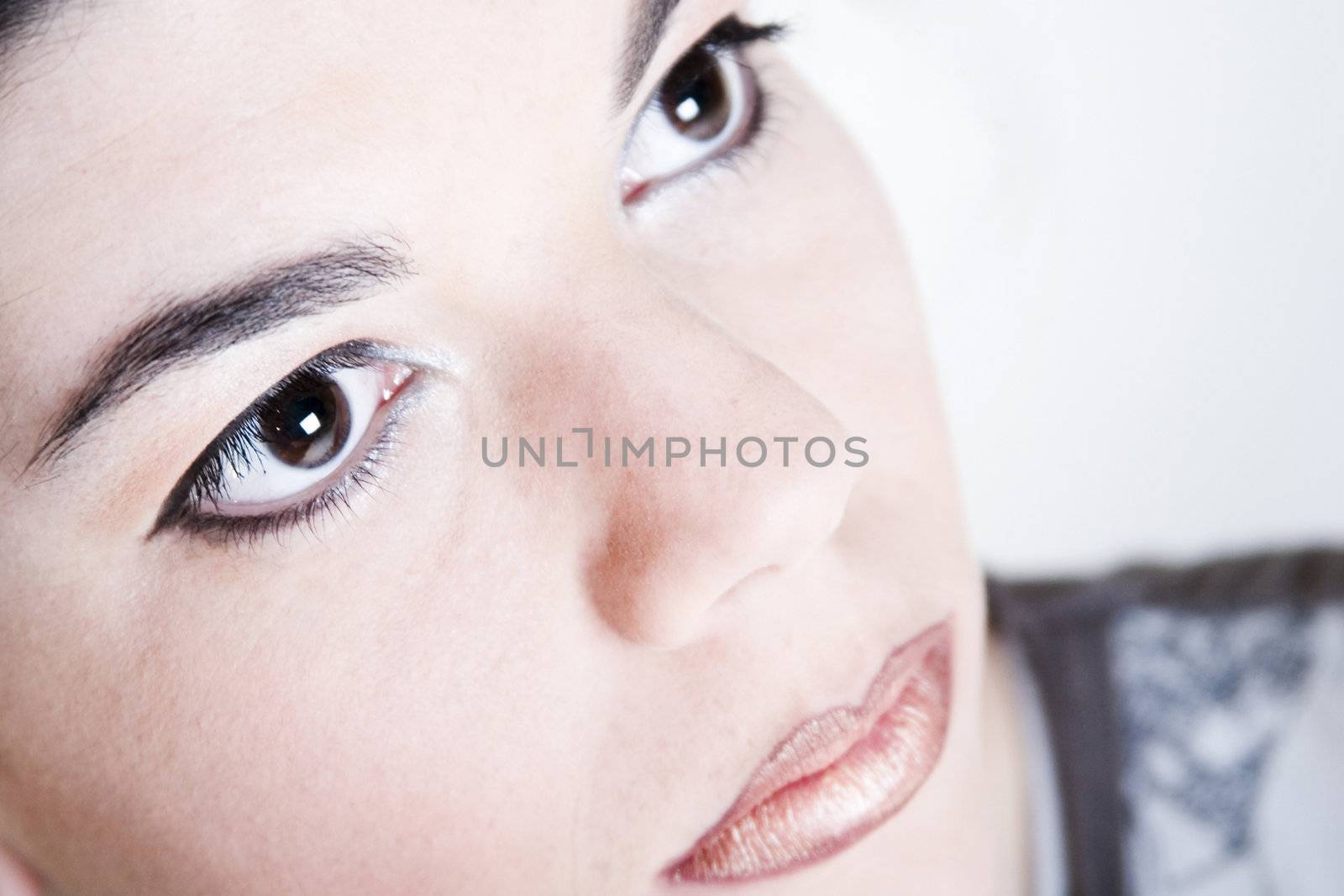 Studio portrait of a beauty model looking up