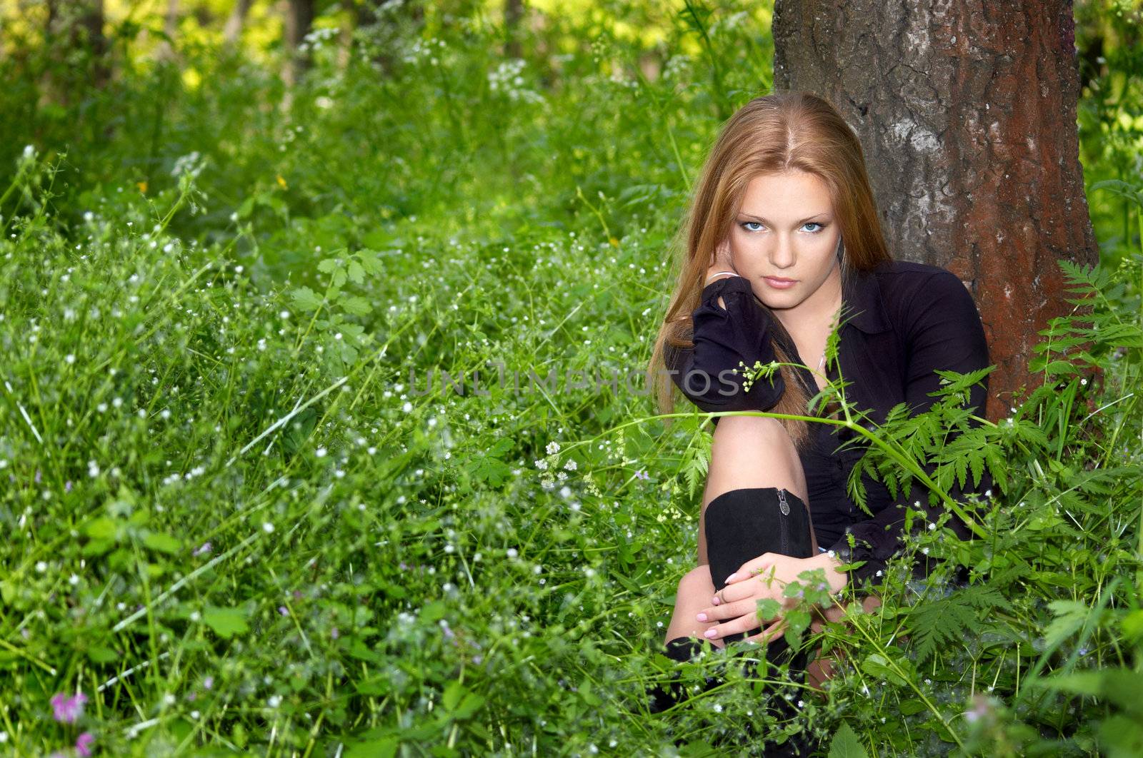 girl at the spring forest by starush