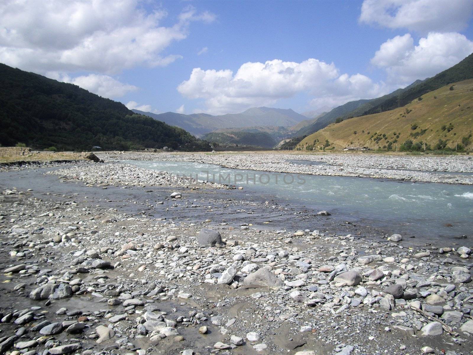 the river in Caucasus mountains