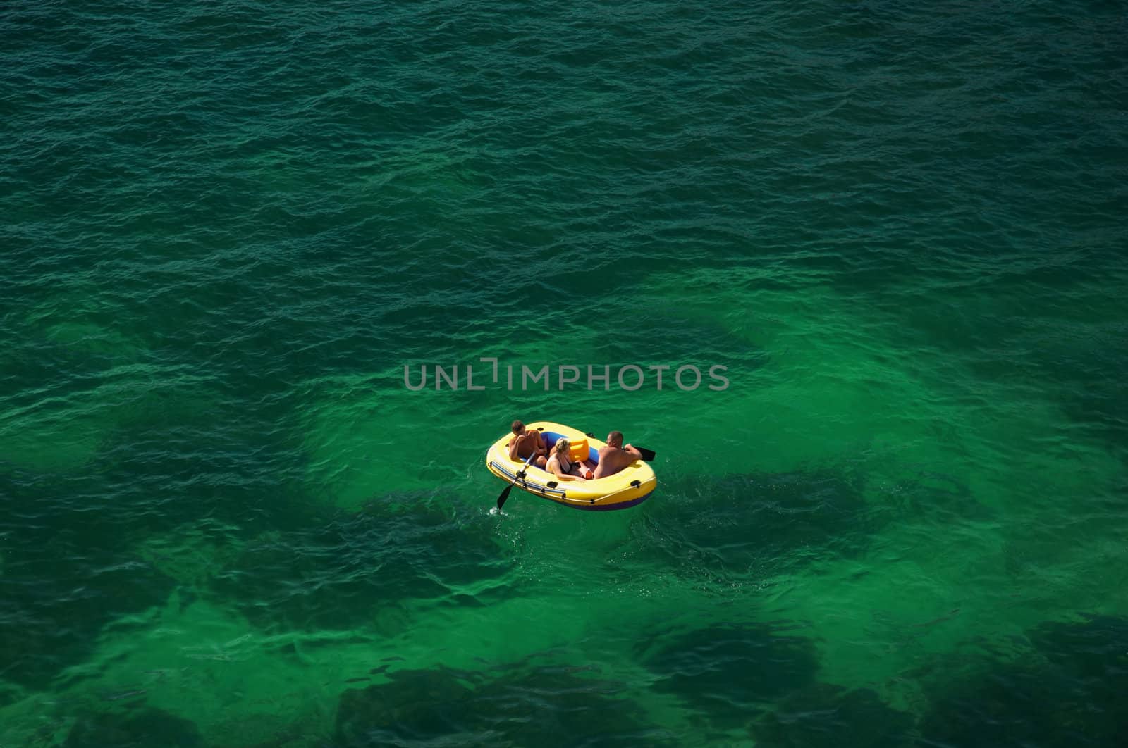 yellow inflatable boat by starush