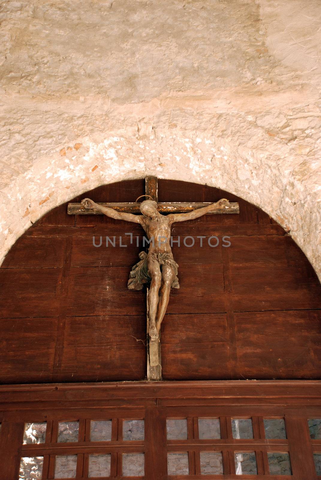 Sculpture of Christ at Euphrasius basilica in Porec, Croatia
