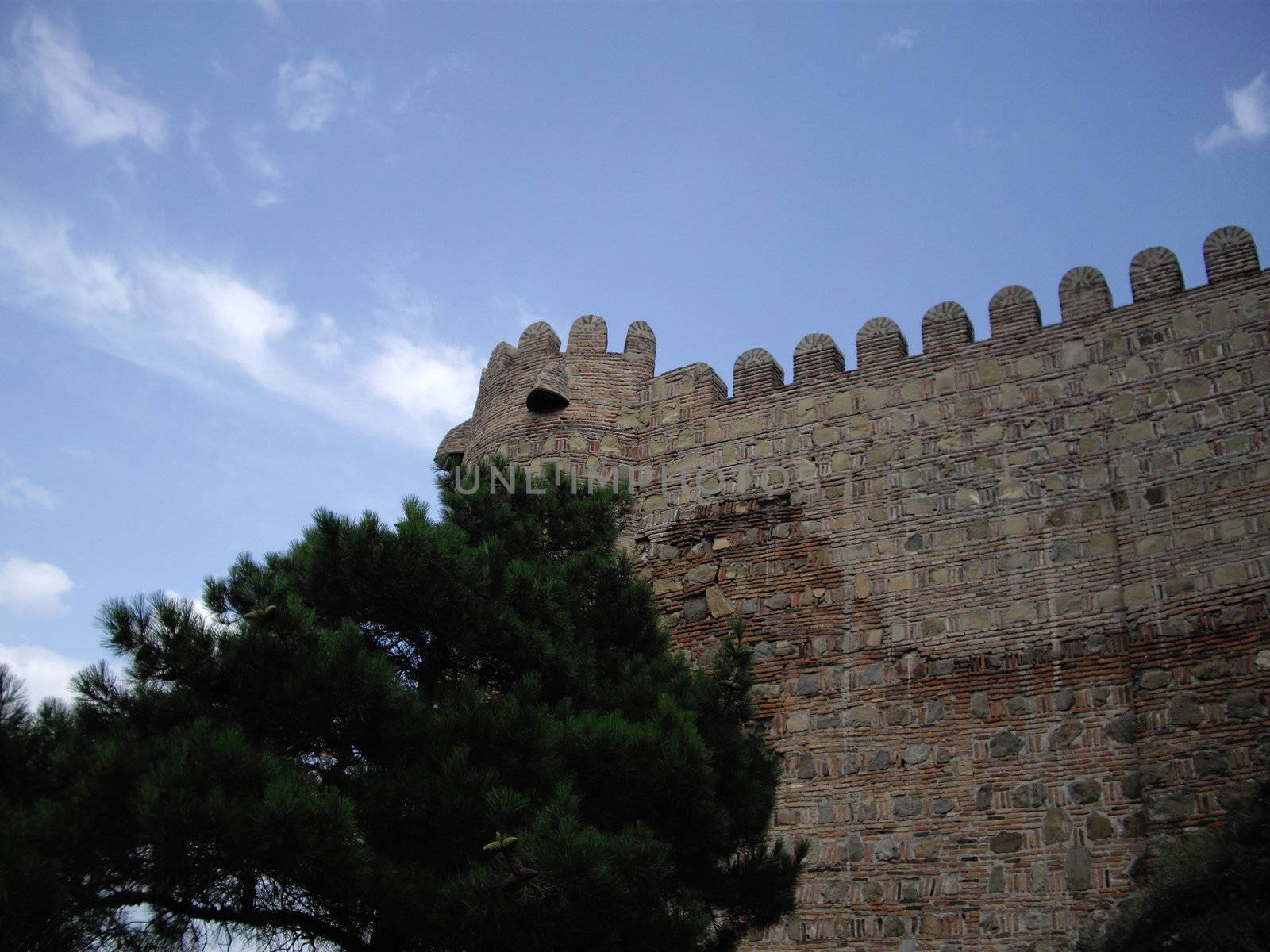 the wall of Narikala in Tbilisi