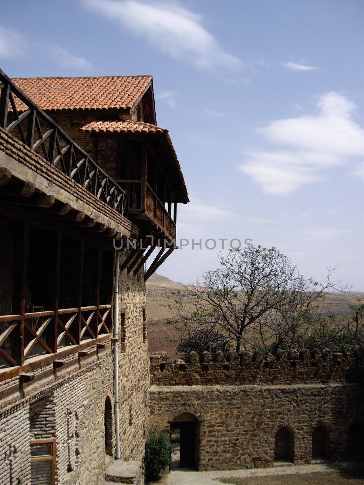 the orthodox monastery complex David Garedja on the border of Georgia and Azerbaijan