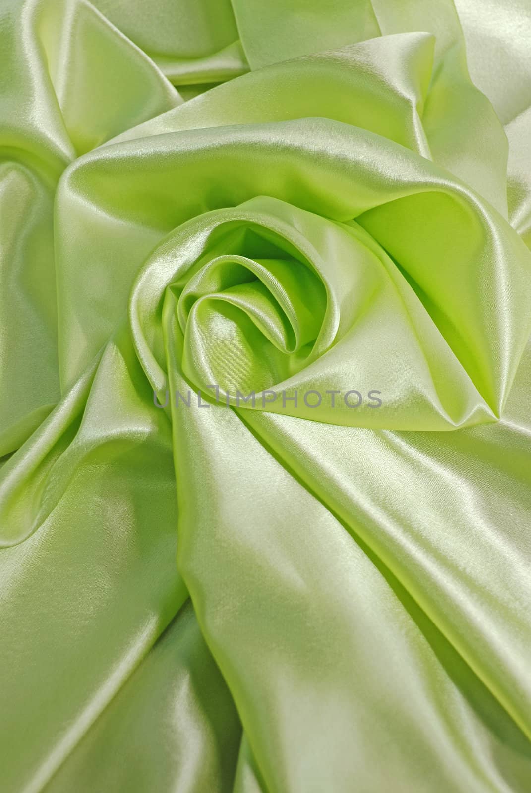 Green satin with folds