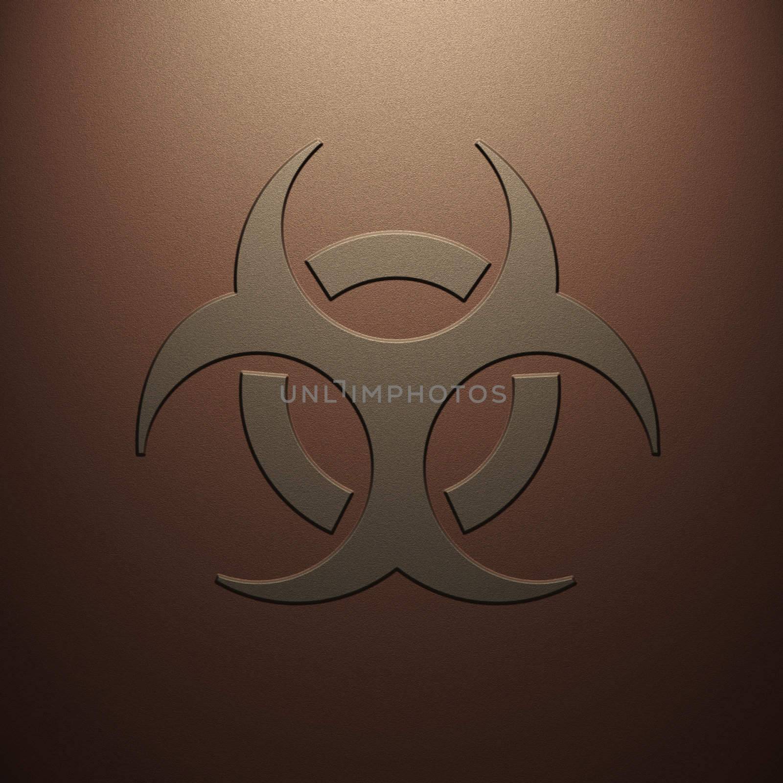 High resolution image symbol on a metal background. 3d illustration.