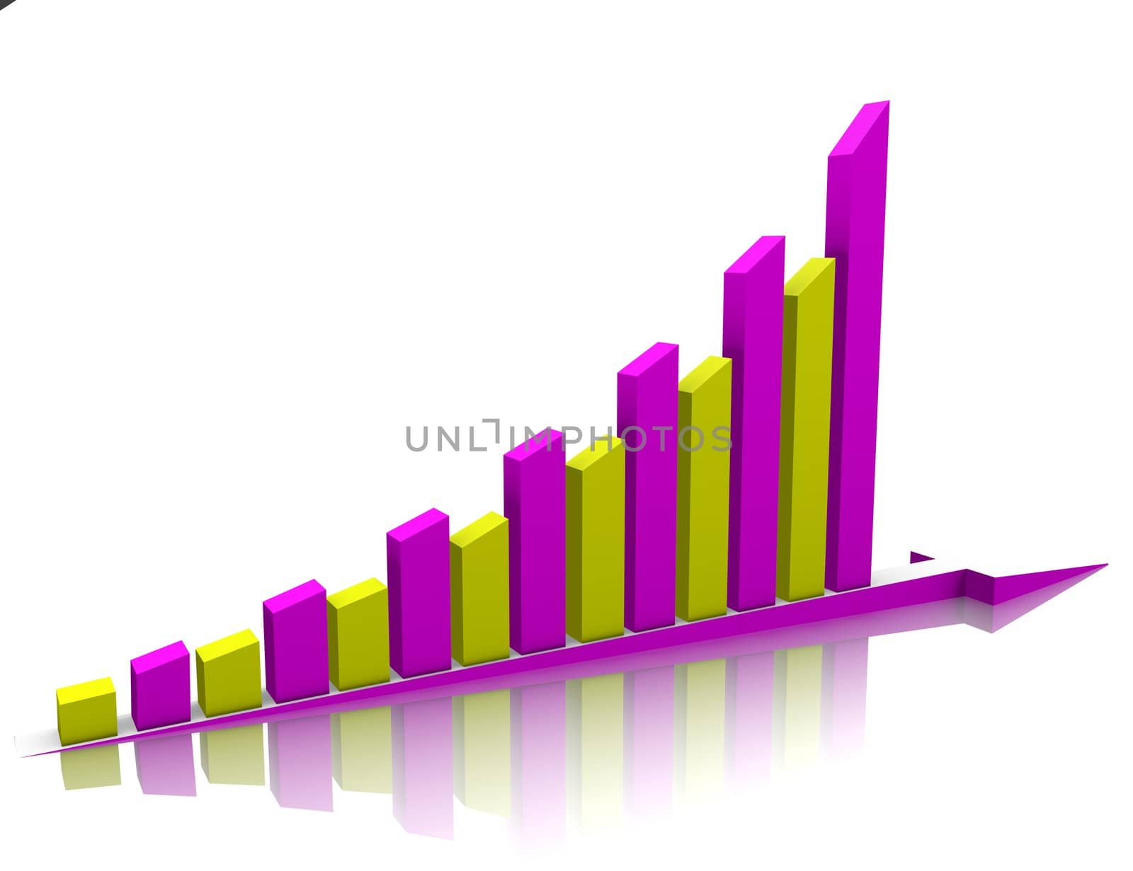 Week buisness graph is reflected on the white.