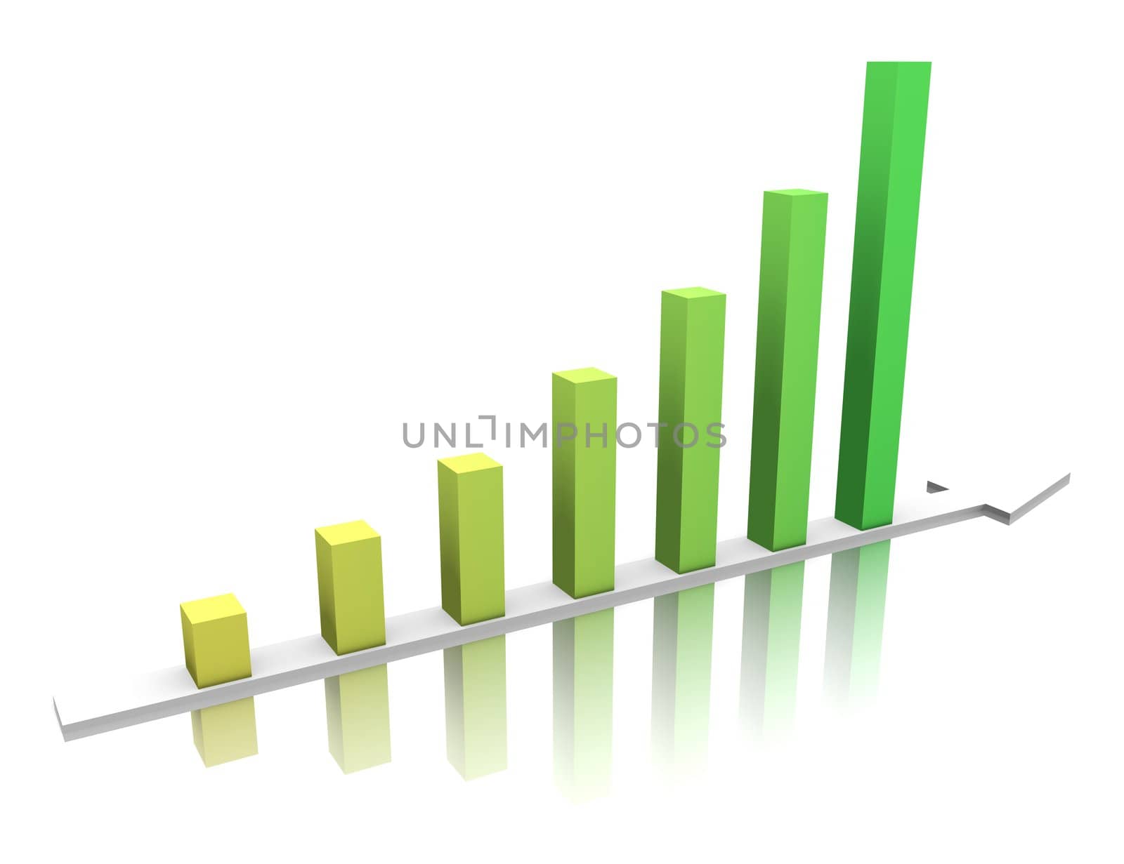 Week buisness graph is reflected on the white.