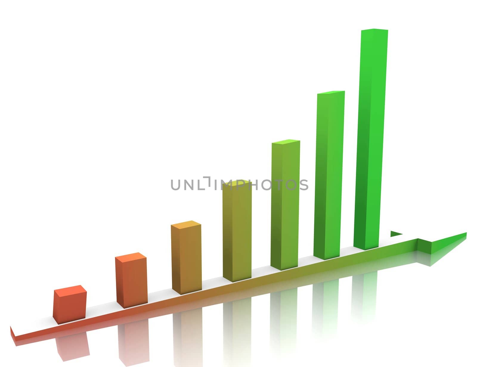 Week buisness graph is reflected on the white.