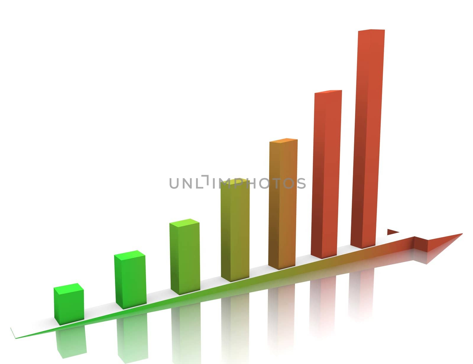 Week buisness graph is reflected on the white.