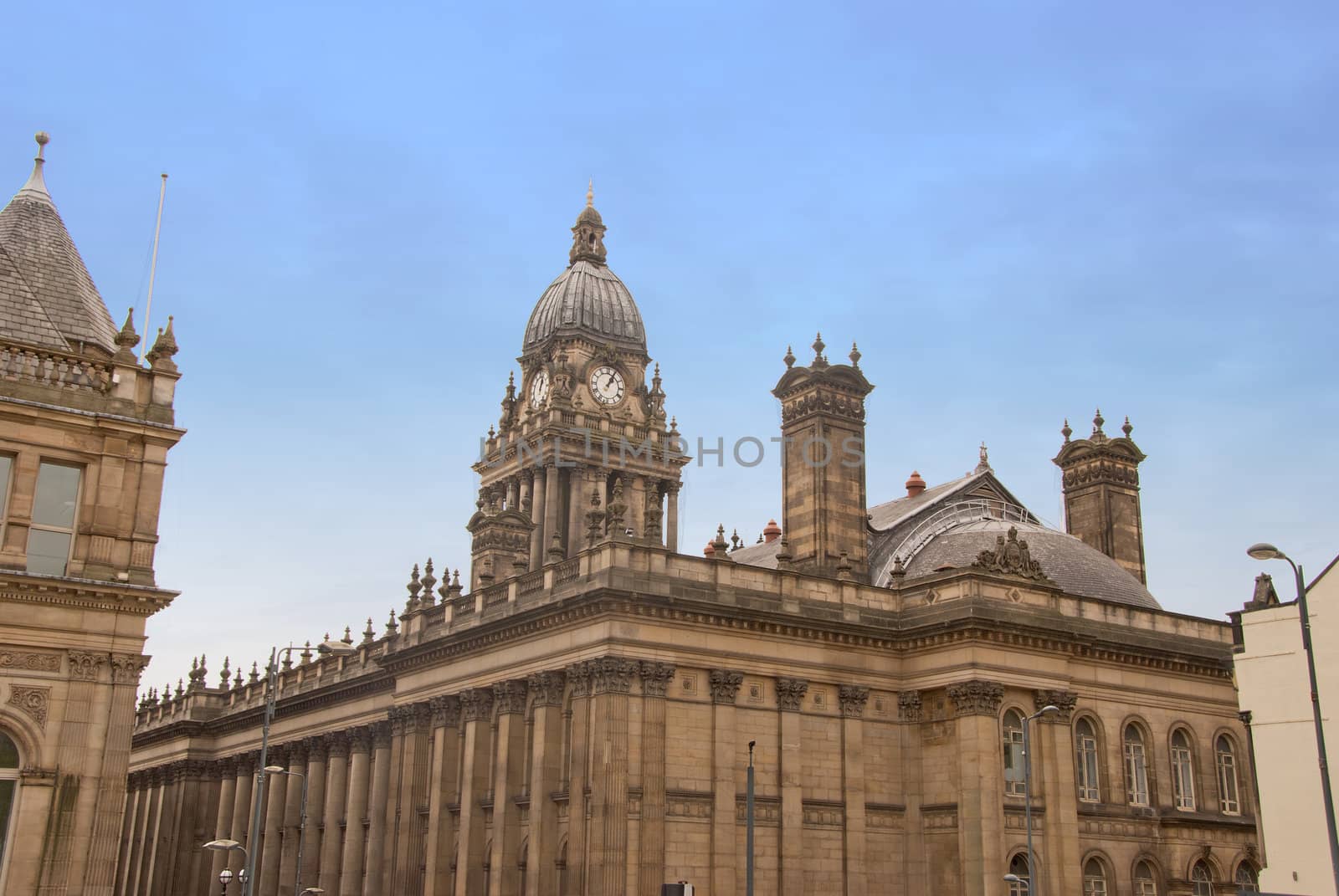 A Rear View of the Victorian Town Hall Leeds Yorkshire